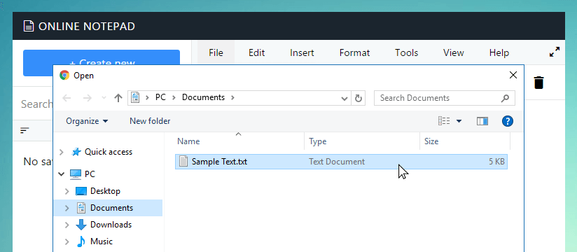 Open file dialog in Madinfo